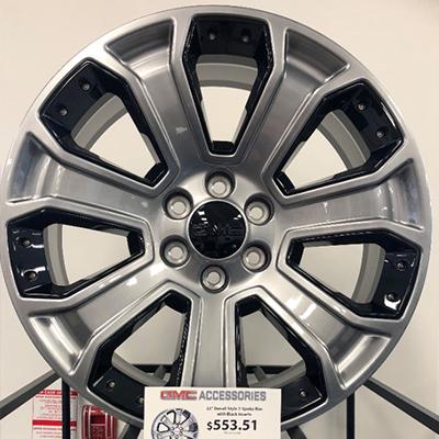 22 Inch Denali Style 7 Spoke Rim with Black Inserts